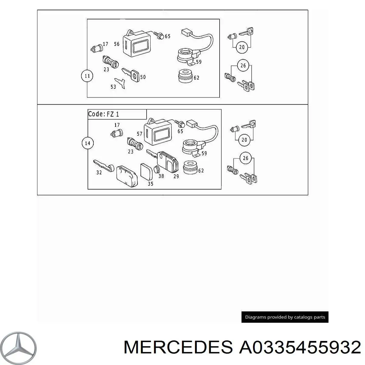 Модуль управління іммобілайзера (ЕБУ) Mercedes A0335455932 ціна, від 8.35 USD