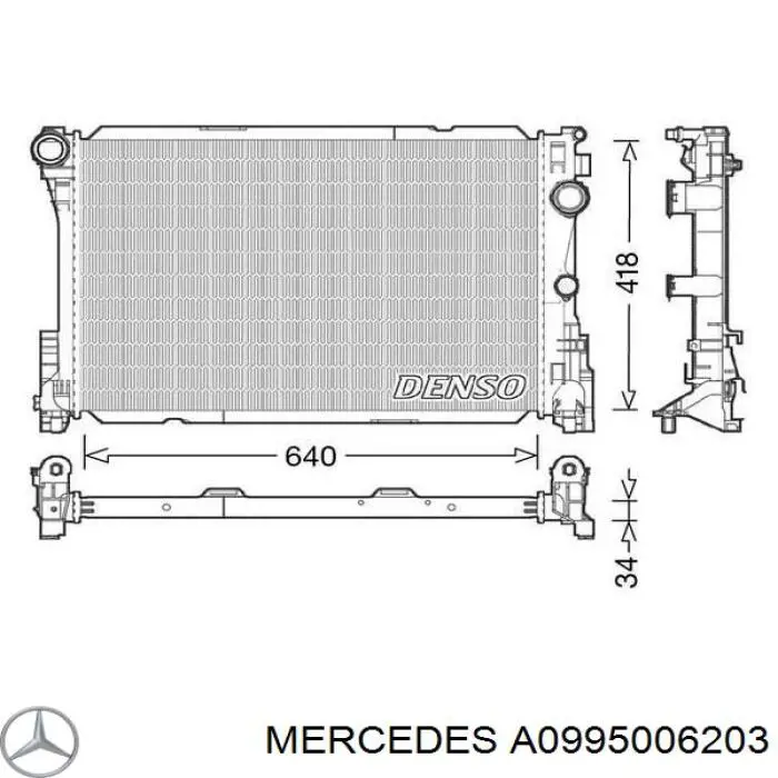Купити A0995006203 Mercedes Радіатор двигуна