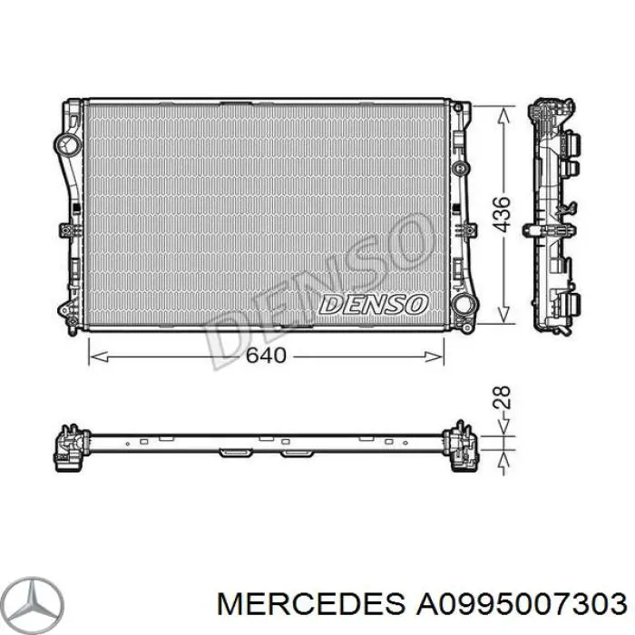 Купити A0995007303 Mercedes Радіатор двигуна