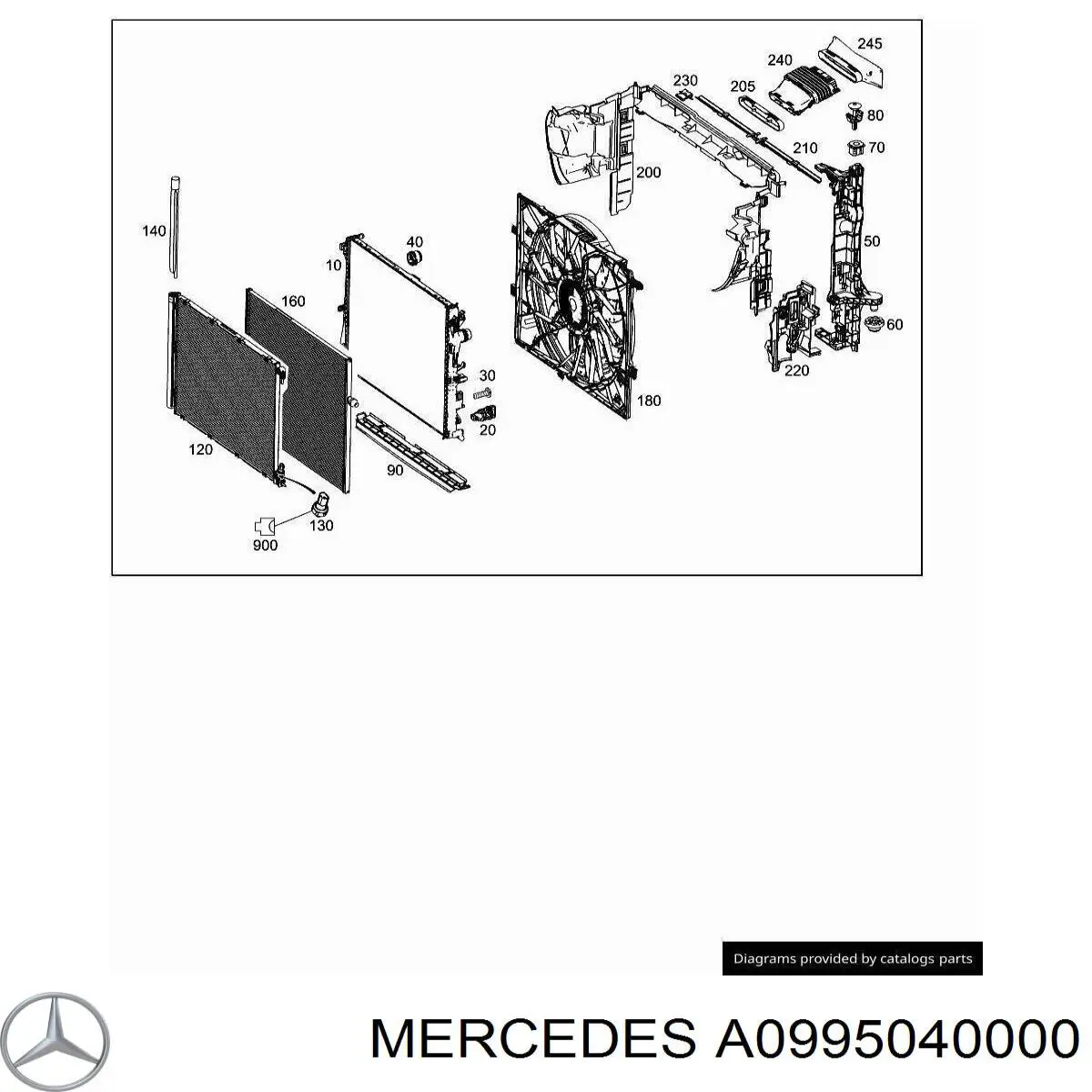 Кронштейн радіатора лівий Mercedes A0995040000 ціна, від 94.70 USD