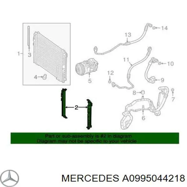 Купити A0995044218 Mercedes Супорт радіатора правий/монтажна панель кріплення фар