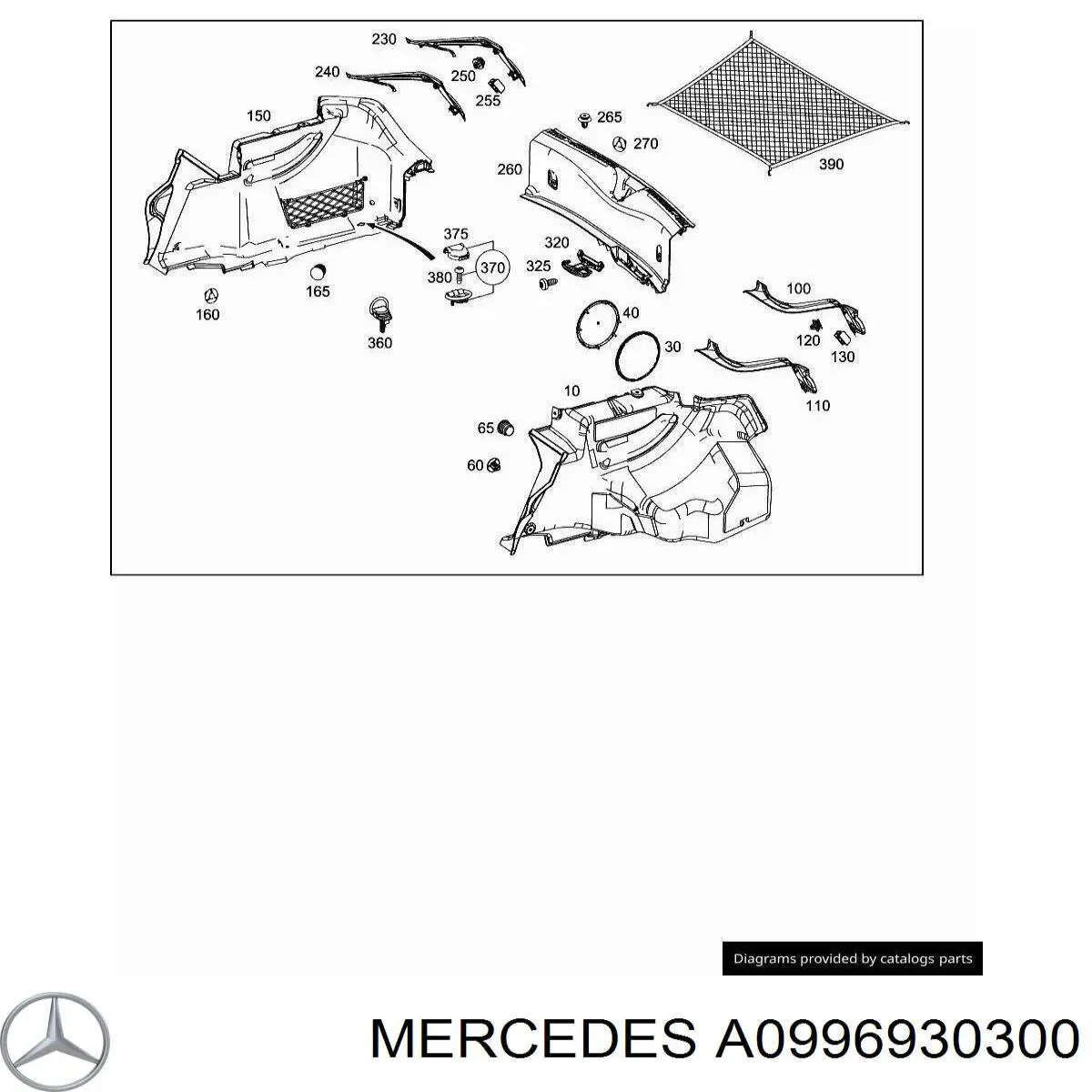 Купити A0996930300 Mercedes Ручка третіх дверей, зовнішня