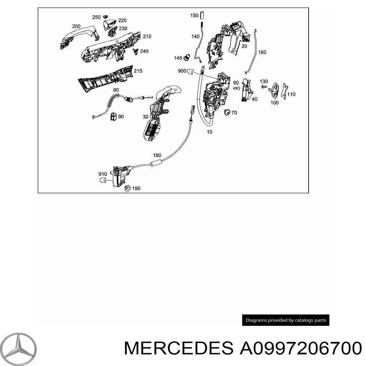 Замок задньої двері, лівої Mercedes A0997206700 ціна, від 141.62 USD