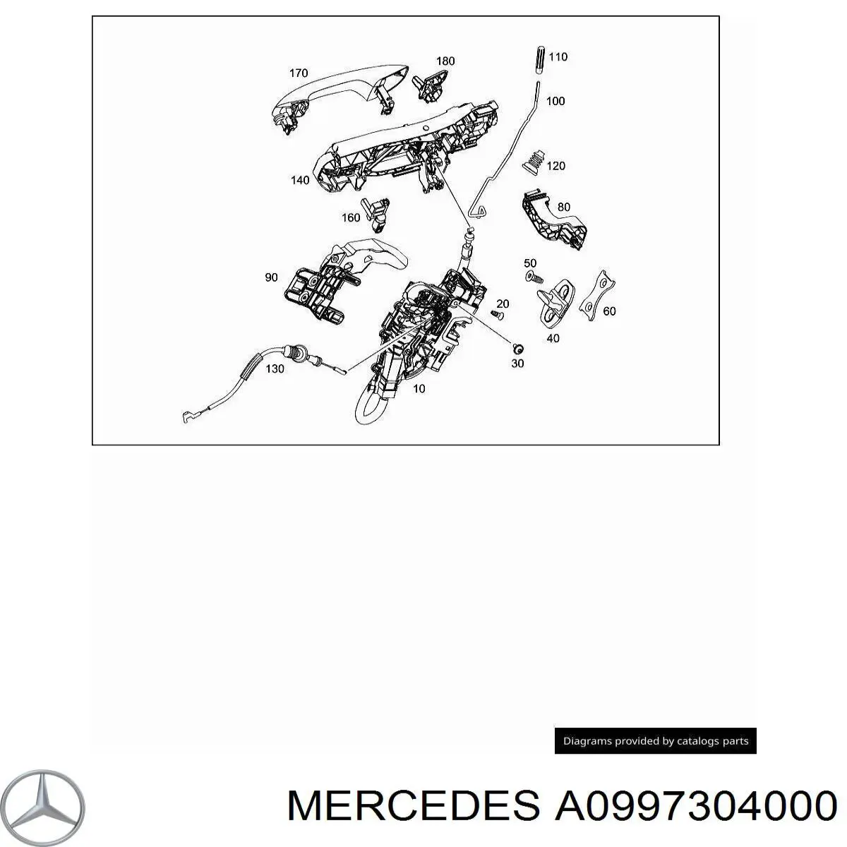 A0997309400 Mercedes Замок задніх дверей, правих