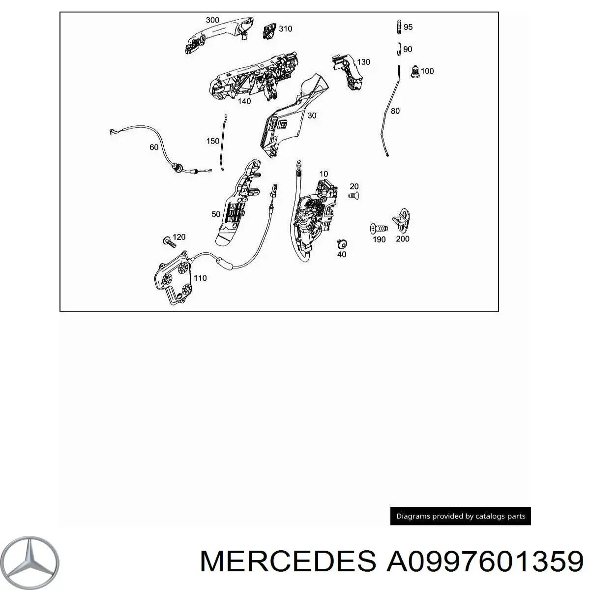 Купити A0997601359 Mercedes Ручка передньої двері зовнішня ліва
