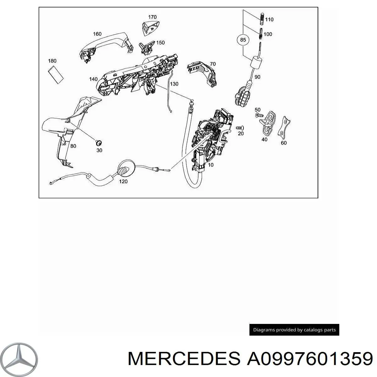 Ручка передньої двері зовнішня ліва A0997601359 Mercedes