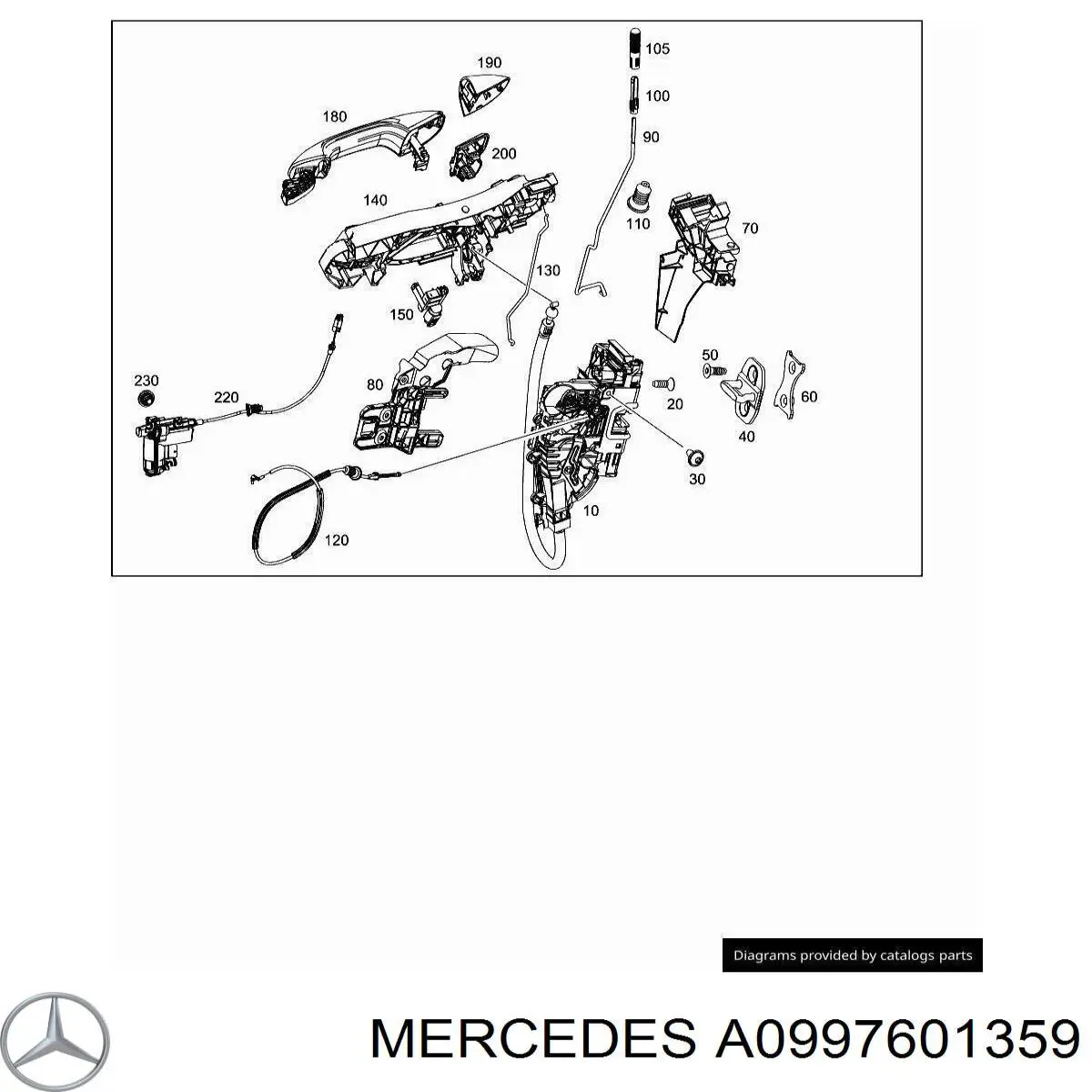 Ручка передньої двері зовнішня ліва Mercedes A0997601359 ціна, від 38.01 USD