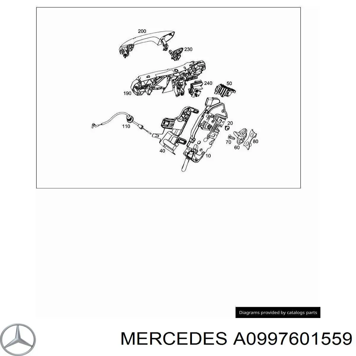 Ручка задньої двері зовнішня ліва Mercedes A0997601559 ціна, від 31.67 USD