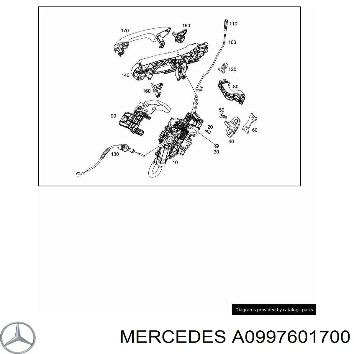Купити A0997601700 Mercedes Тримач зовнішньої ручки дверей, задніх лівих