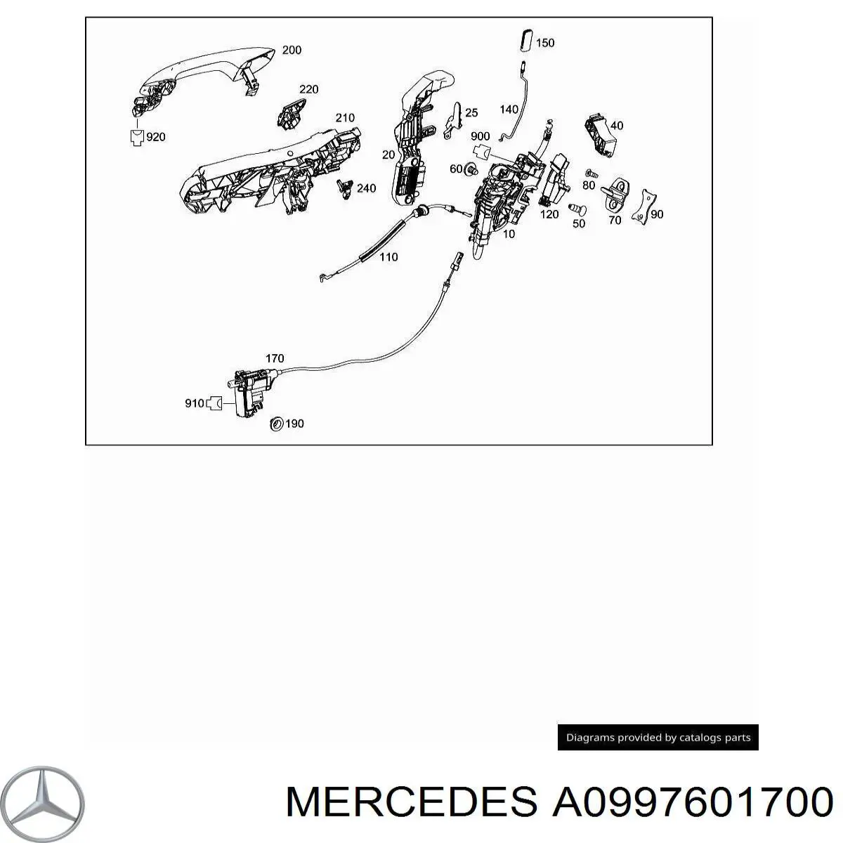 A0997601700 Mercedes Тримач зовнішньої ручки дверей, задніх лівих