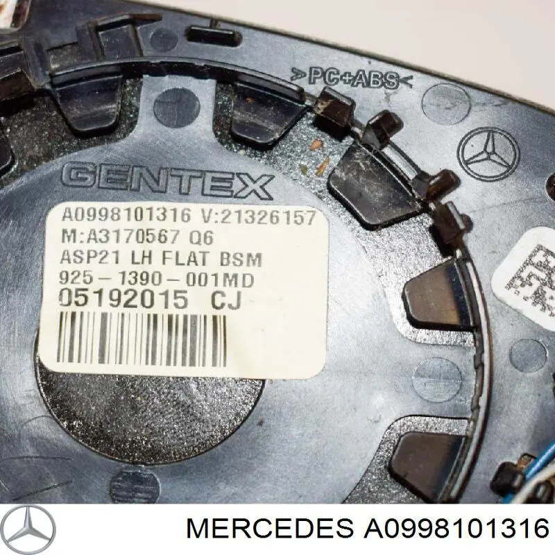 Дзеркальний елемент лівого дзеркала заднього виду Mercedes A0998101316 ціна, від 122.89 USD