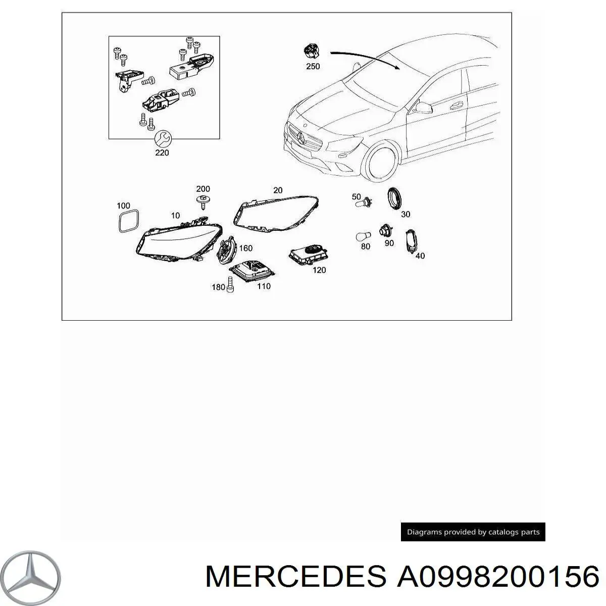 A0998200156 Mercedes Туманка ліва