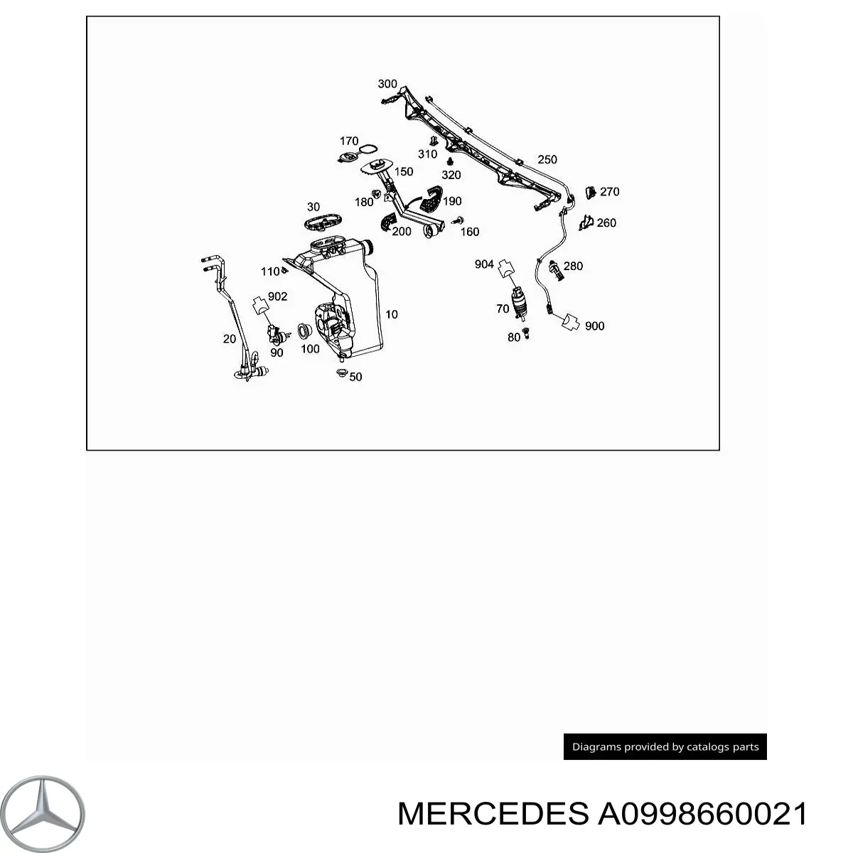 Насос-двигун омивача скла, перед/зад 0998660021 Mercedes