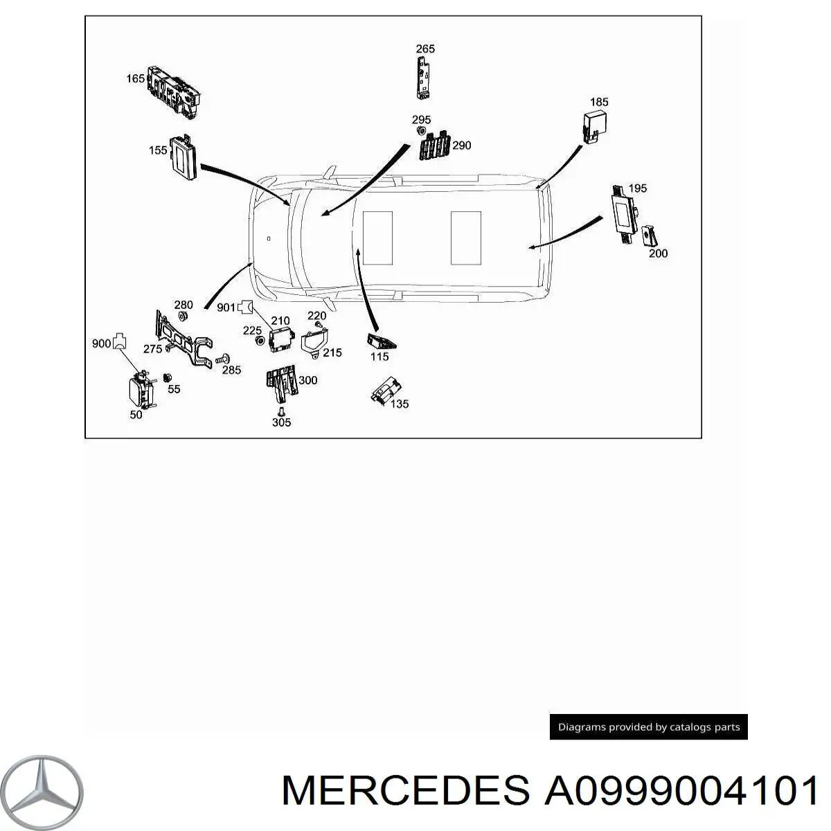 Купити A0999008300 Mercedes Електронний модуль рульової колонки