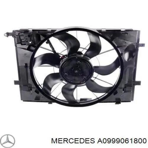 A0999061800 Mercedes дифузор радіатора охолодження, в зборі з двигуном і крильчаткою