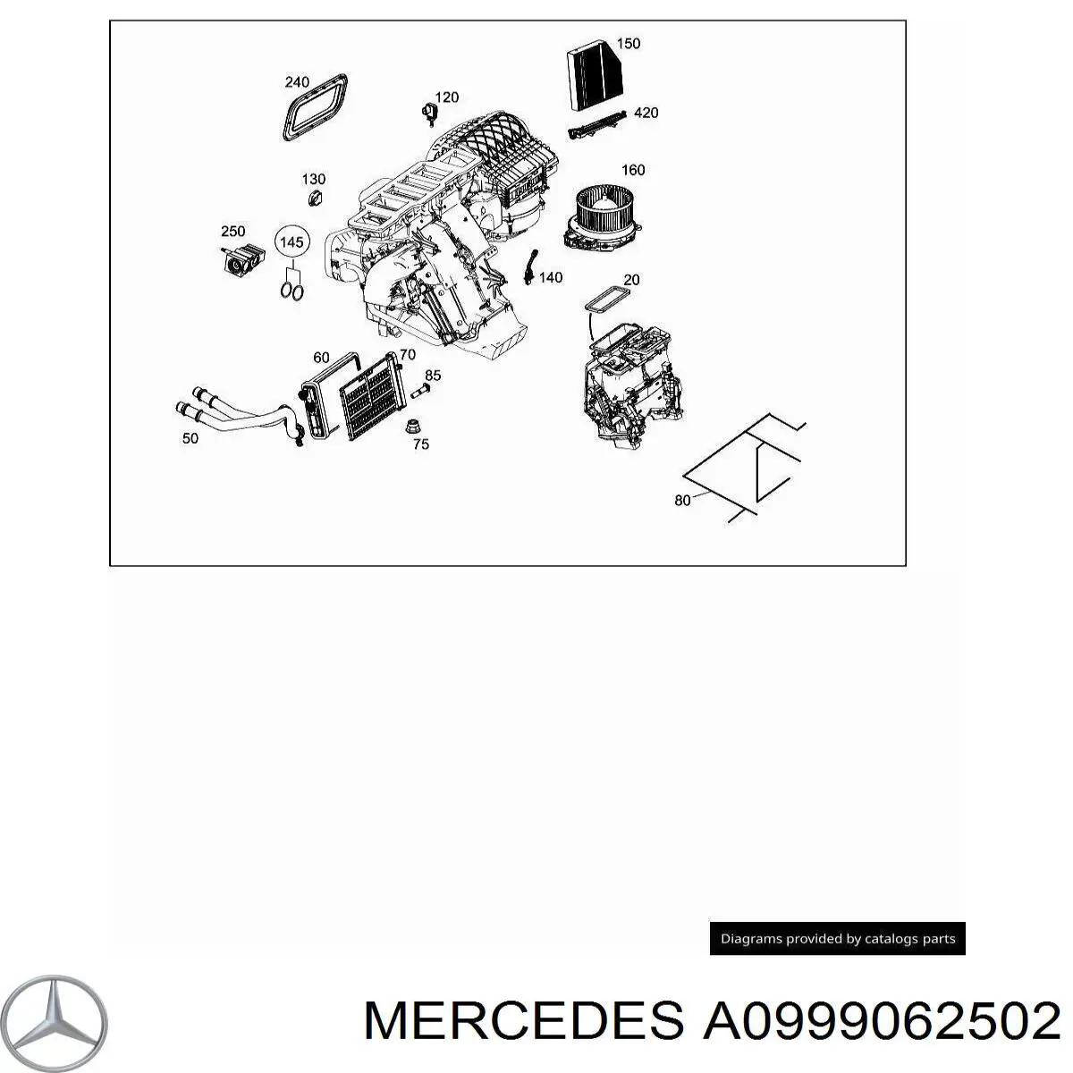 A0999062502 Mercedes Електромотор пічки