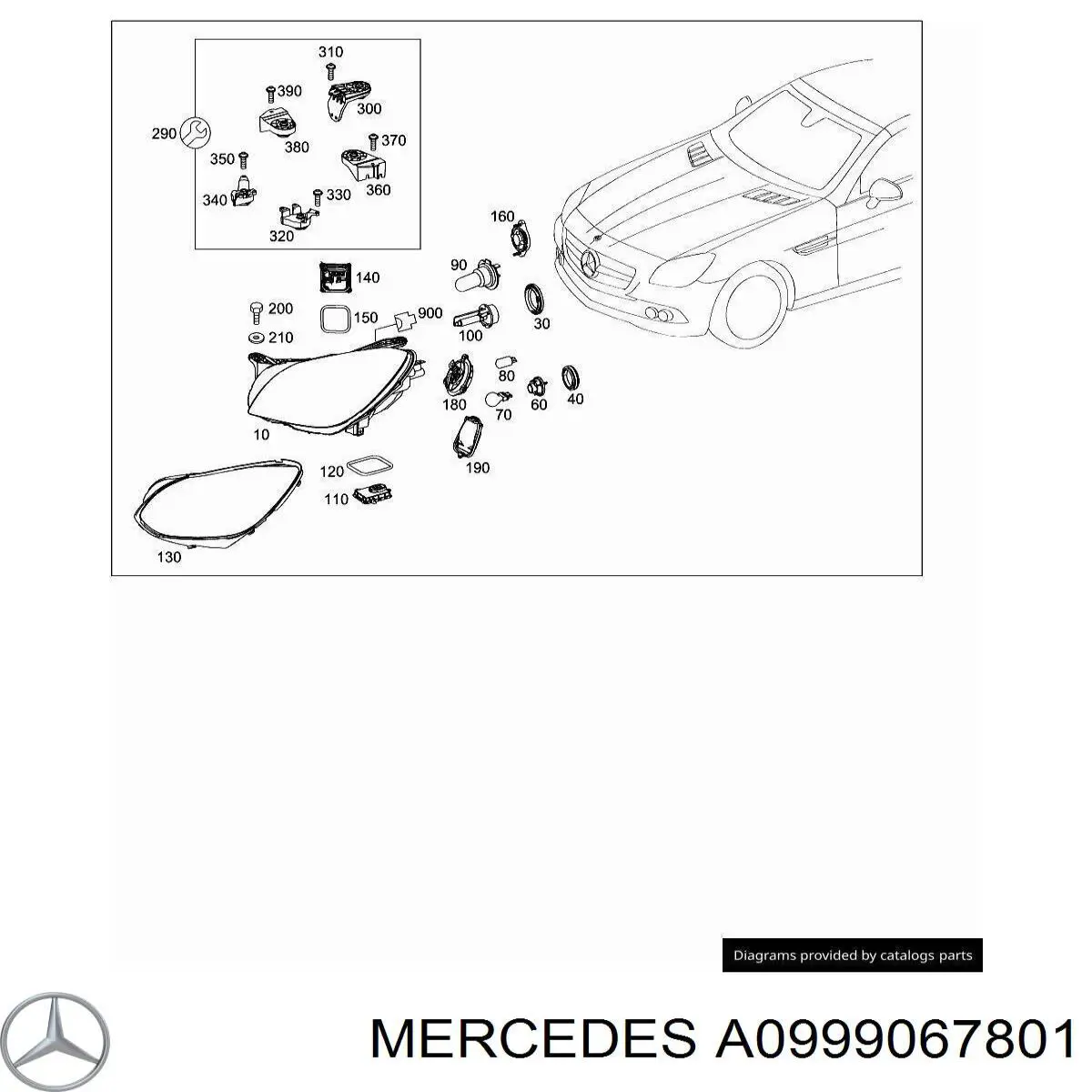 A0999067801 Mercedes Фара денного світла, права