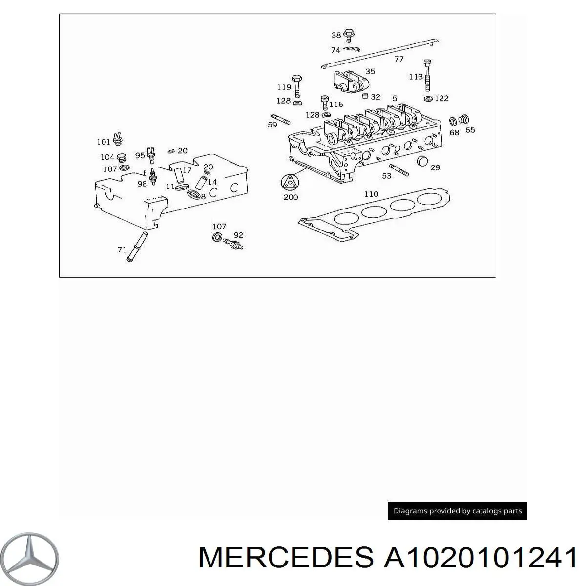 A1020101241 Mercedes головка блока циліндрів (гбц)