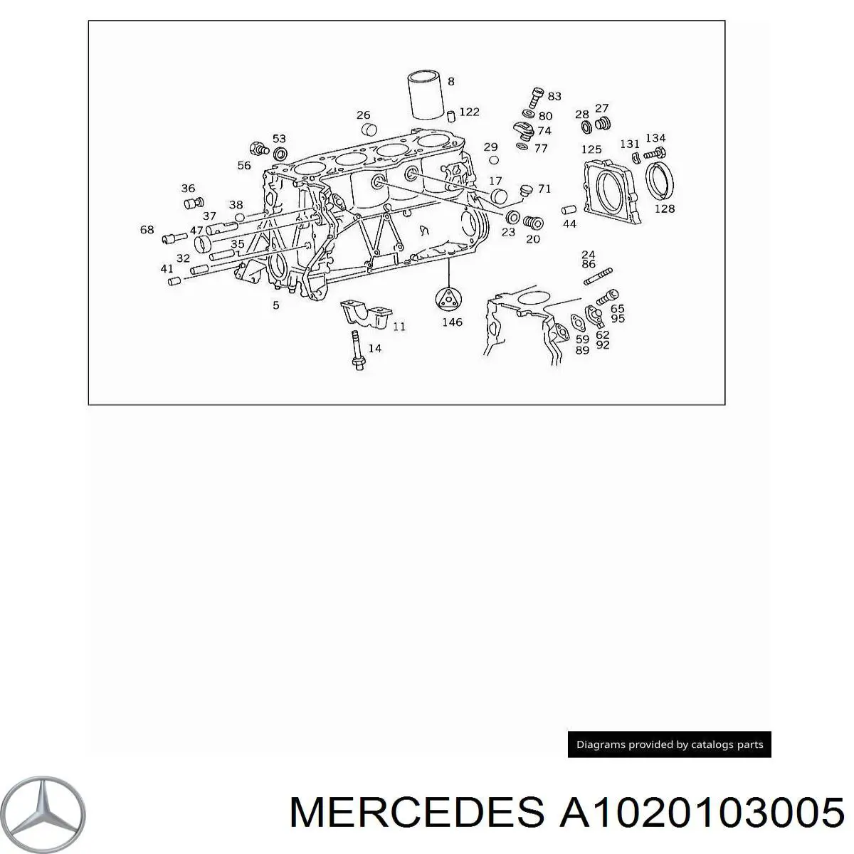 Комплект прокладок двигуна, нижній 1020103005 Mercedes