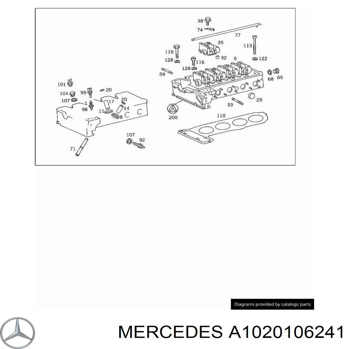 Купити A1020106241 Mercedes Комплект прокладок двигуна, верхній