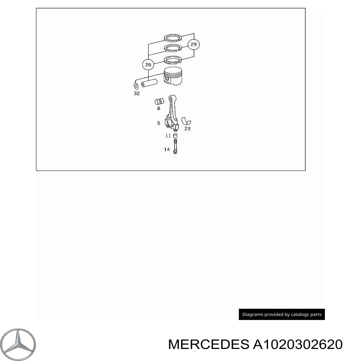 Шатун поршня ДВЗ Mercedes A1020302620 ціна, від 19.75 USD