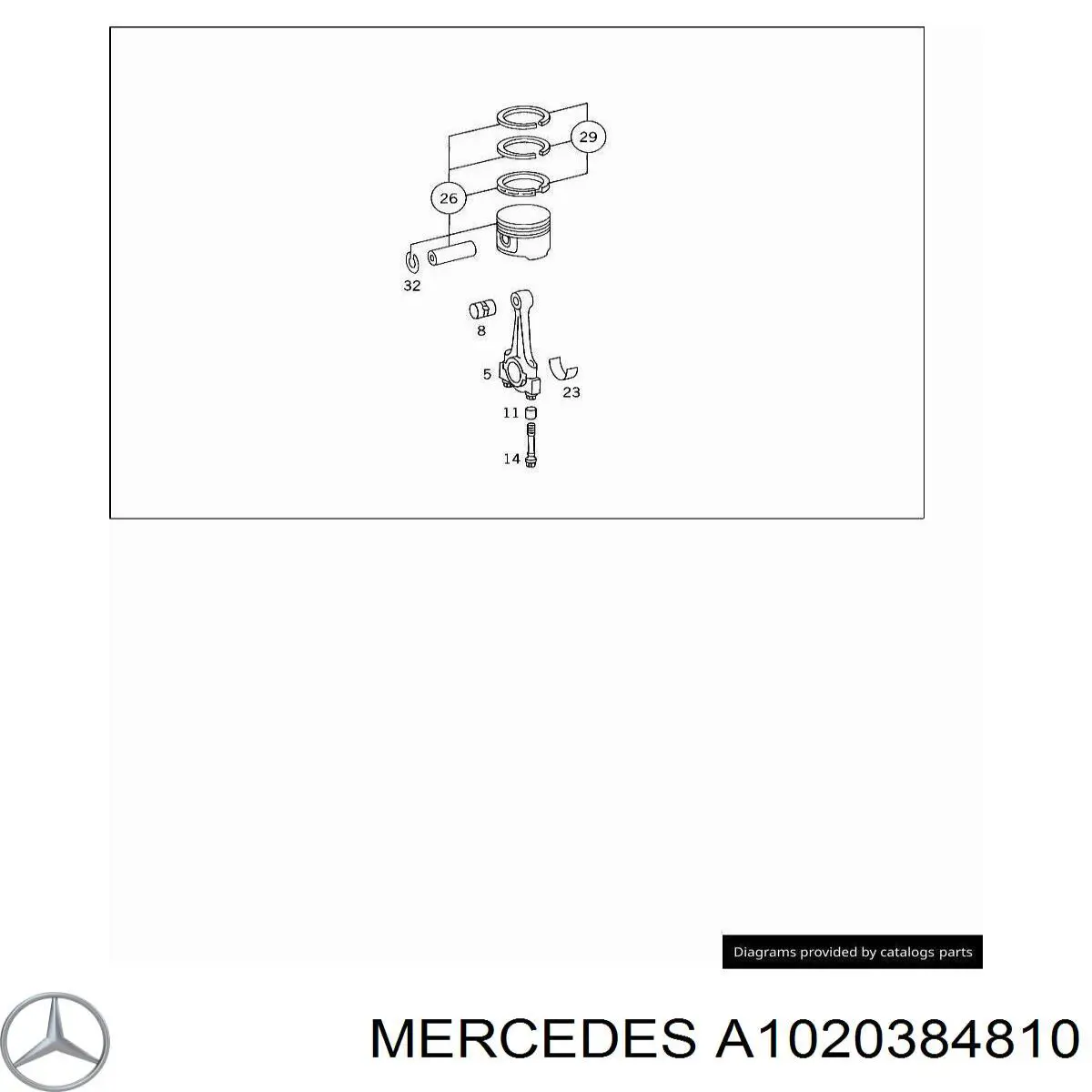 Вкладиші колінвала, шатунні, комплект, 1-й ремонт (+0,25) Mercedes A1020384810 ціна, від 25.00 USD
