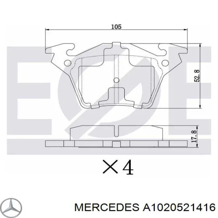 A1020521416 Mercedes Заспокоювач ланцюга ГРМ