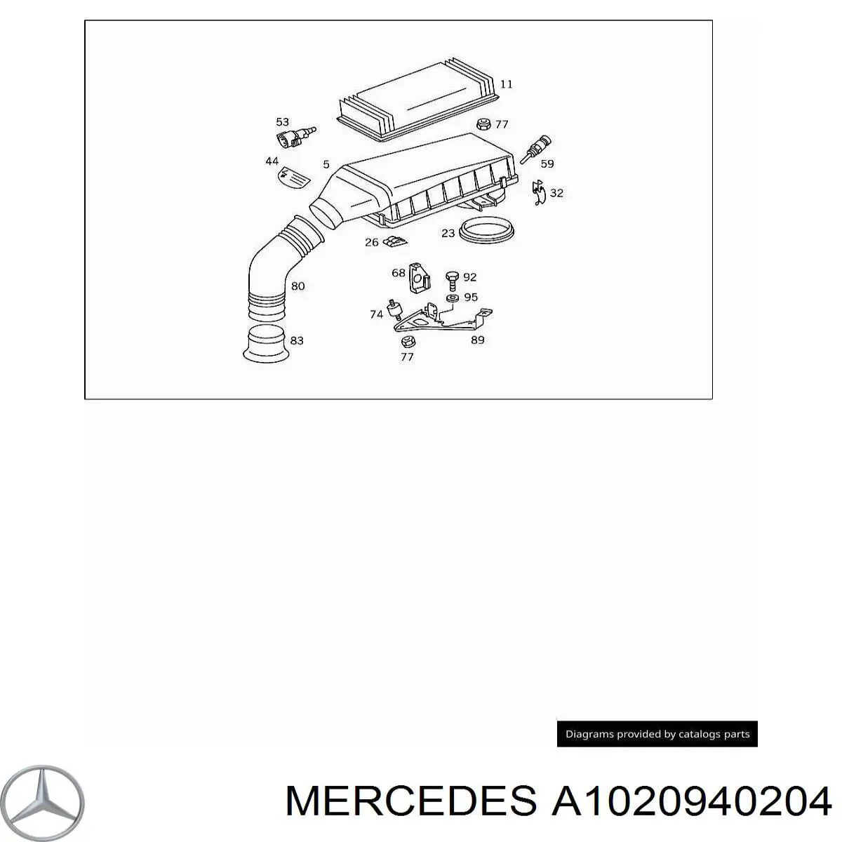 A1020940204 Mercedes Повітряний фільтр двигуна