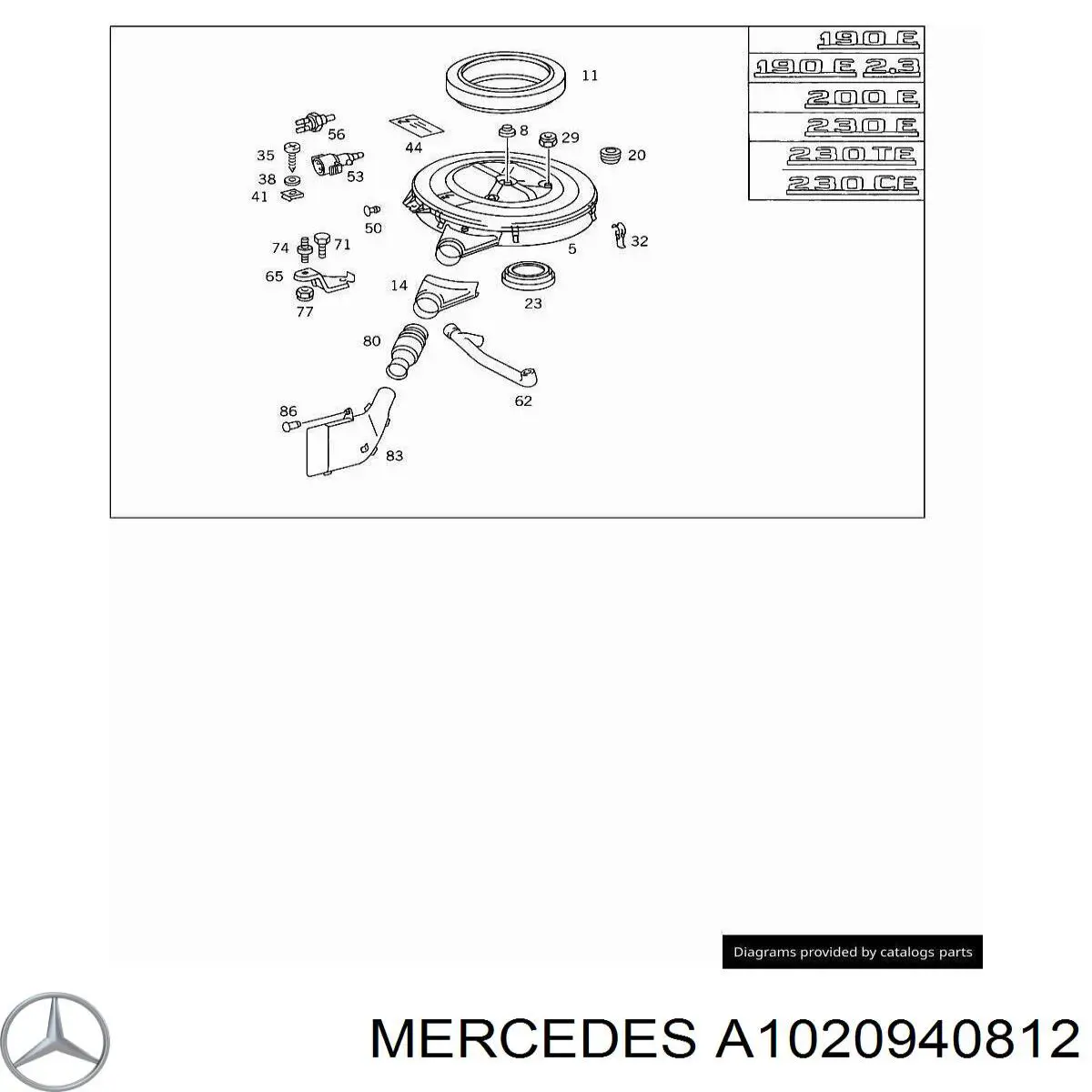  Mercedes A1020940812 ціна, від 5.06 USD