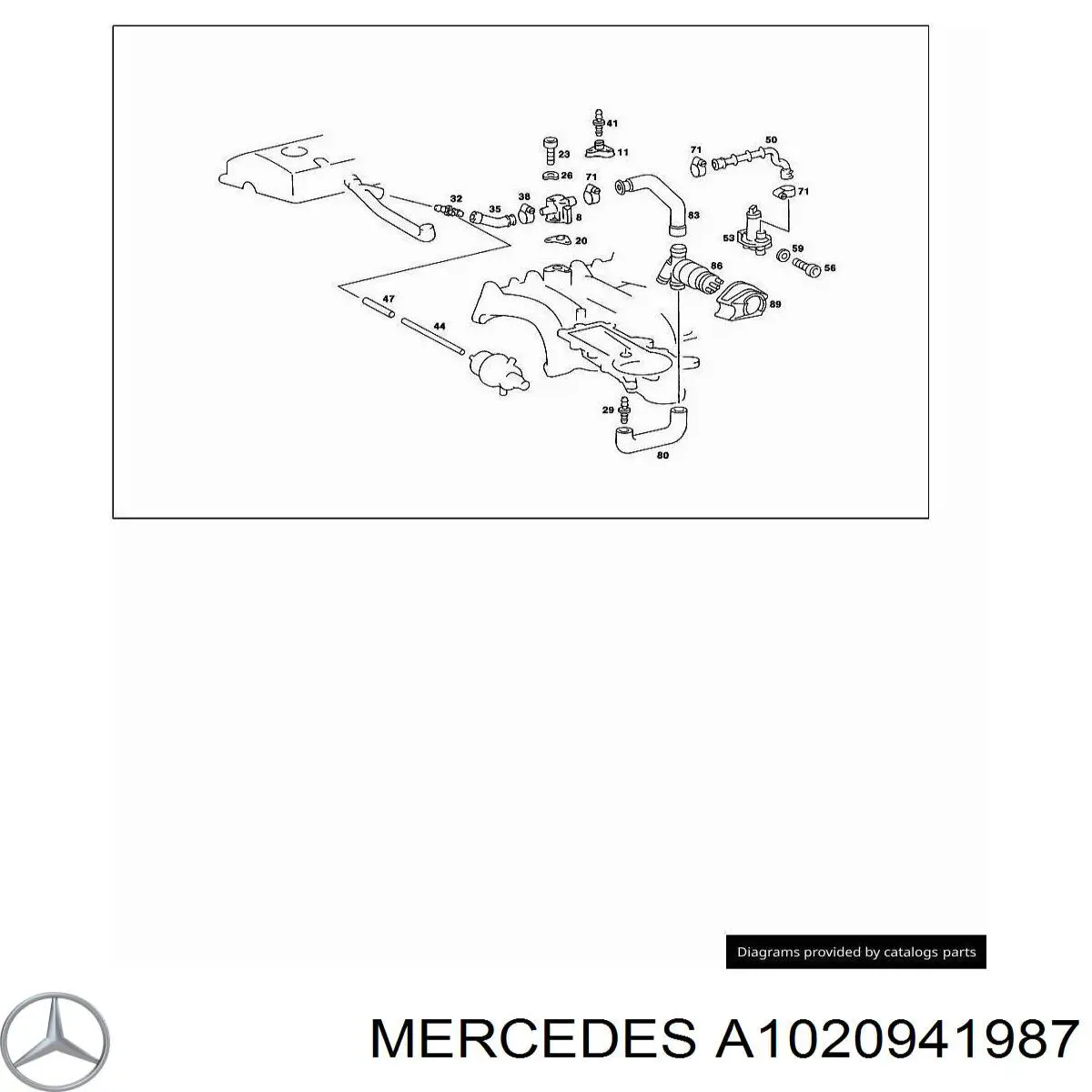 A1020941987 Mercedes патрубок вентиляції картера, масловіддільника