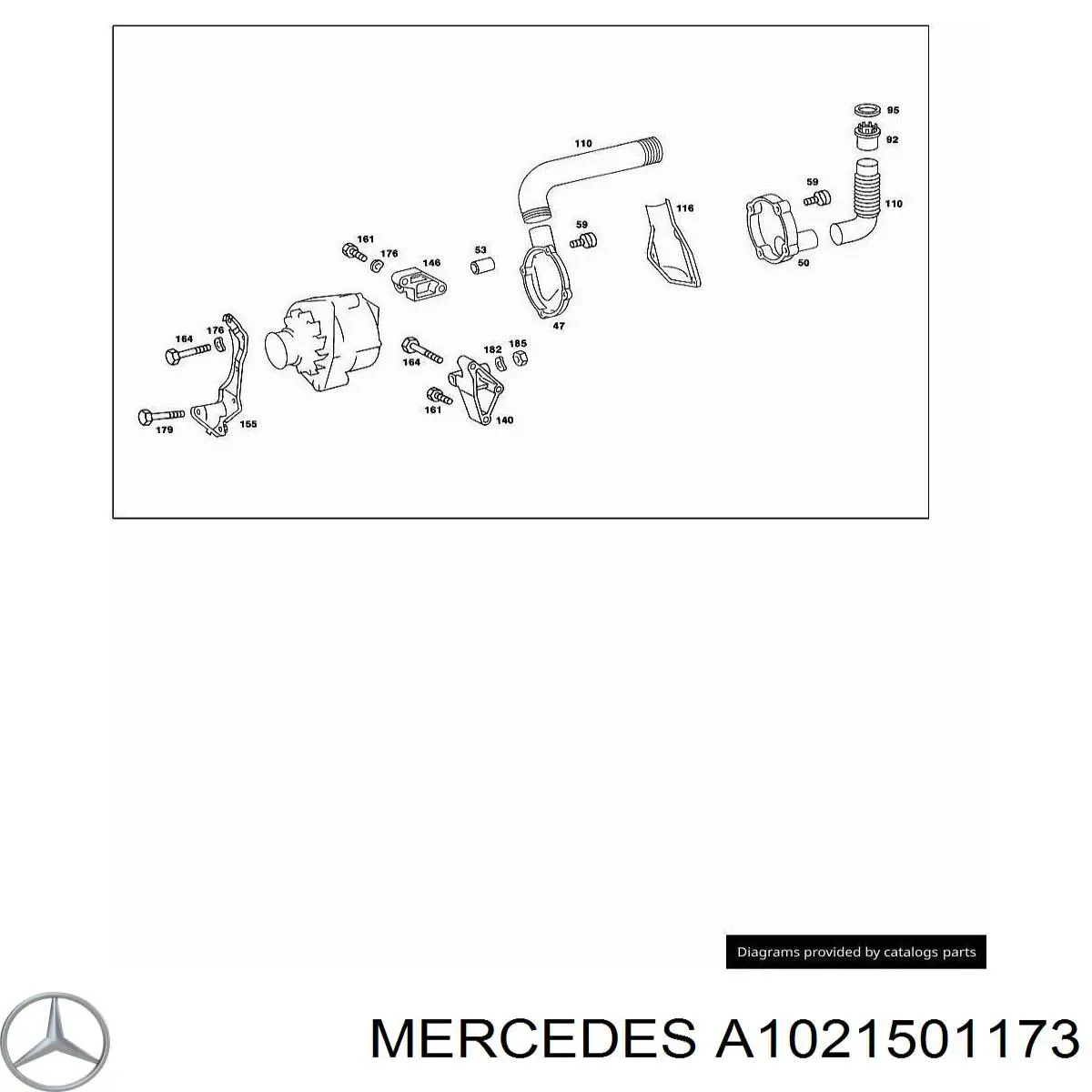 Кронштейн генератора (натяжний) Mercedes A1021501173 ціна, від 50.67 USD