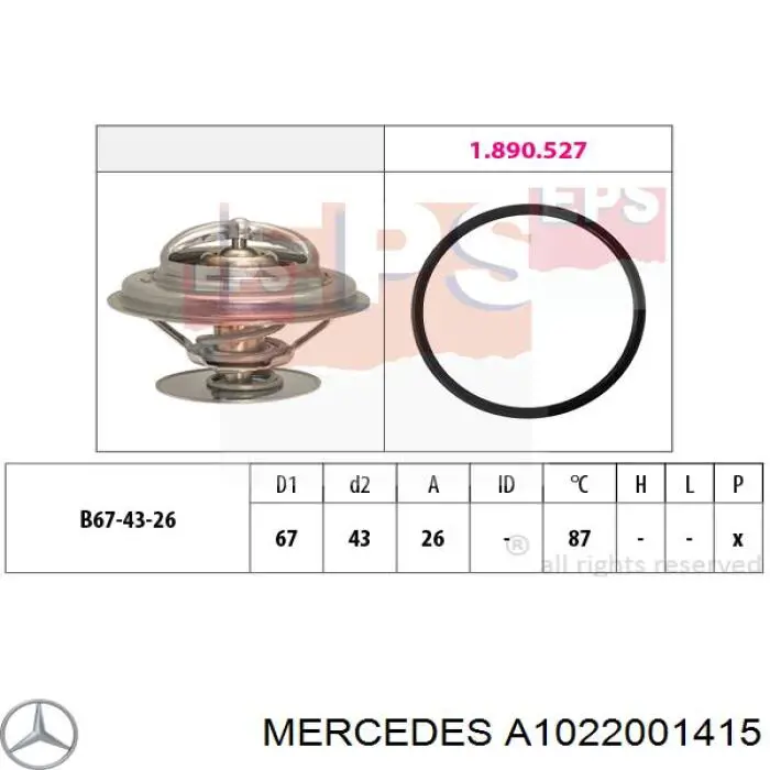 Автомобільний термостат Mercedes A1022001415 ціна, від 9.93 USD