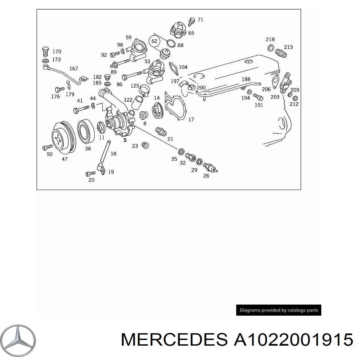 Купити A1022001915 Mercedes Термостат в корпусі