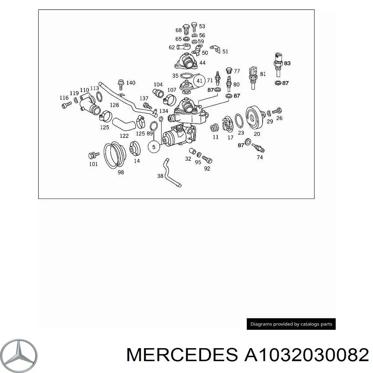 A1032030082 Mercedes Шланг термостата