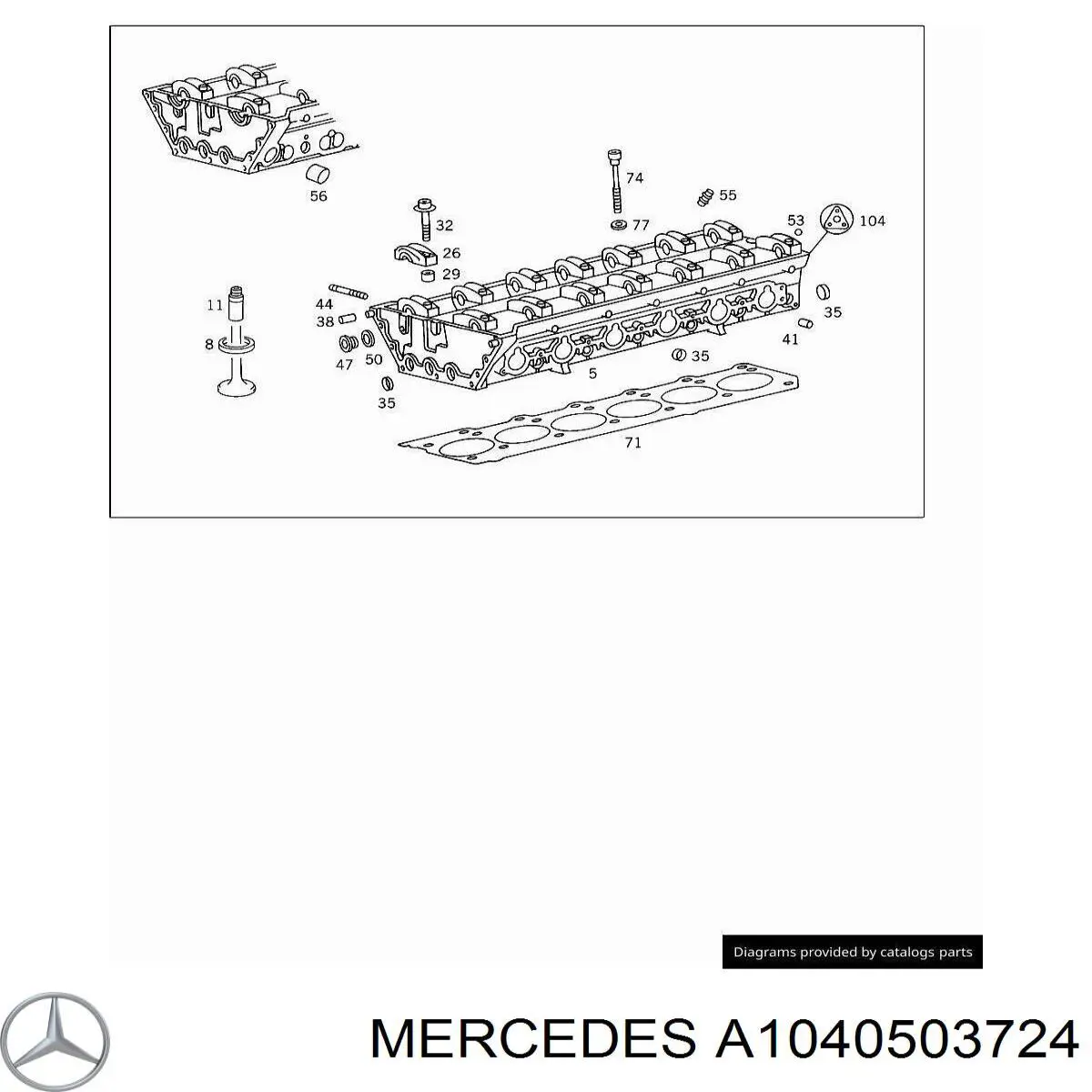 Направляюча клапана, впускного Mercedes A1040503724 ціна, від 47.64 USD