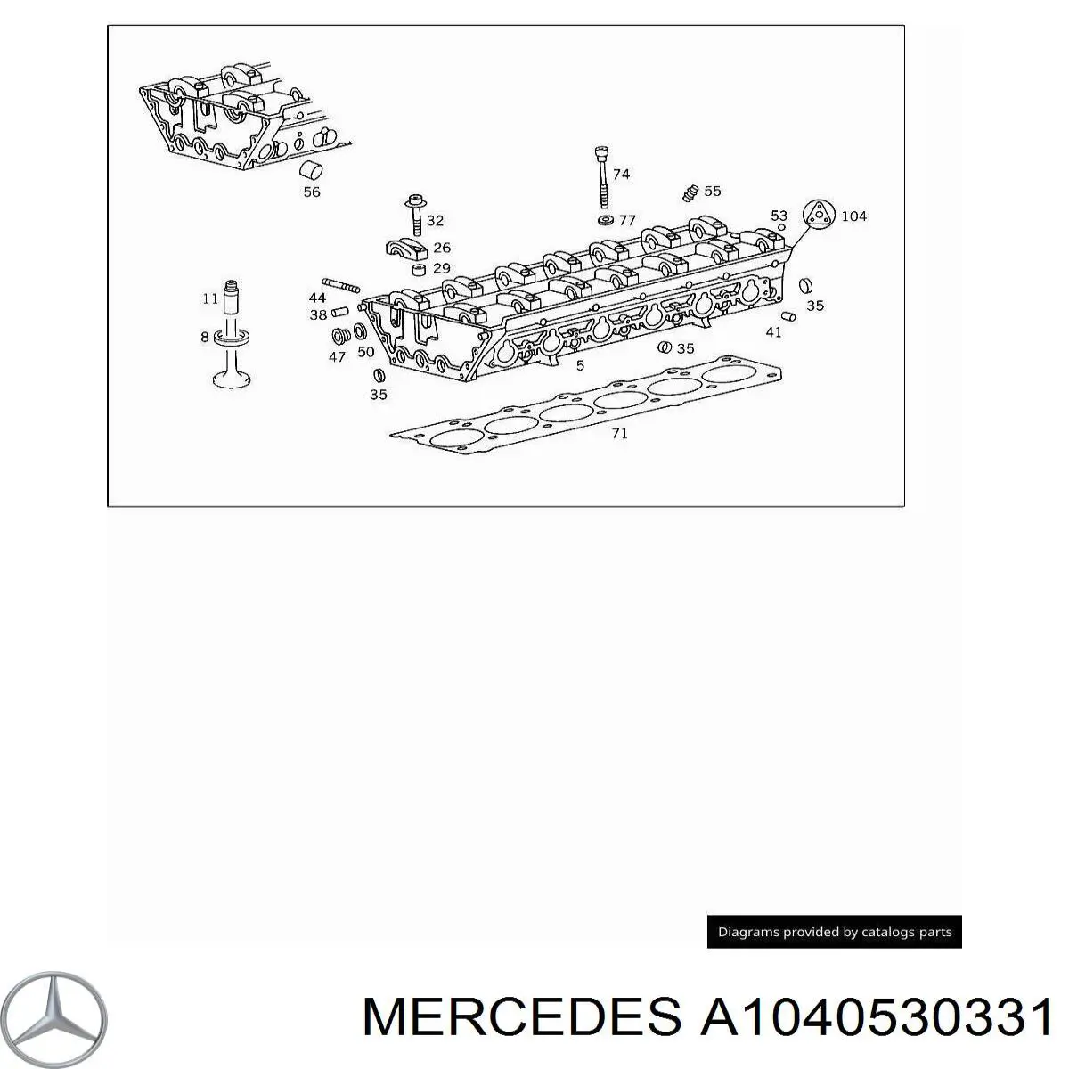 Сідло клапана випускного Mercedes A1040530331 ціна, від 96.51 USD