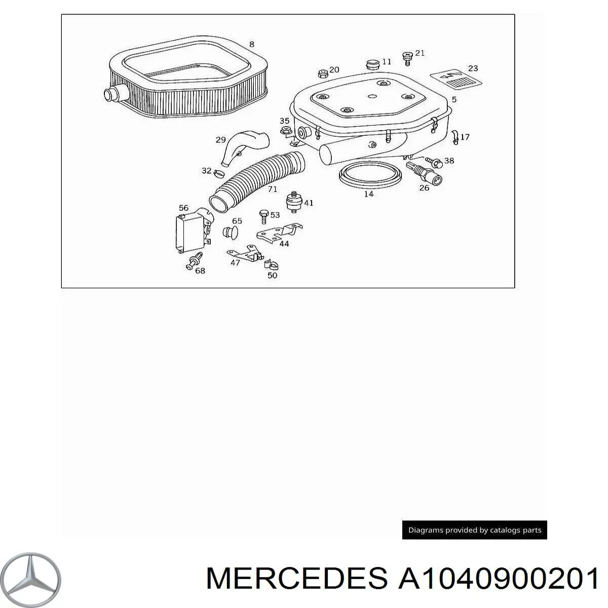 Корпус повітряного фільтра Mercedes A1040900201 ціна, від 63.35 USD