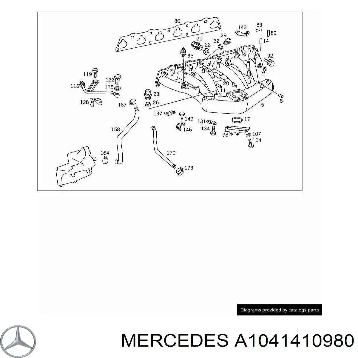 Прокладка впускного колектора 1041410980 Mercedes