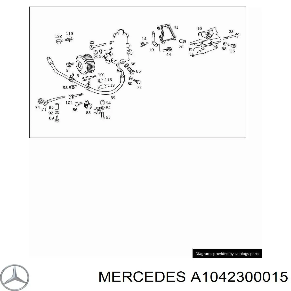 Шків насосу гідропідсилювача керма (ГПК) A1042300115 Mercedes