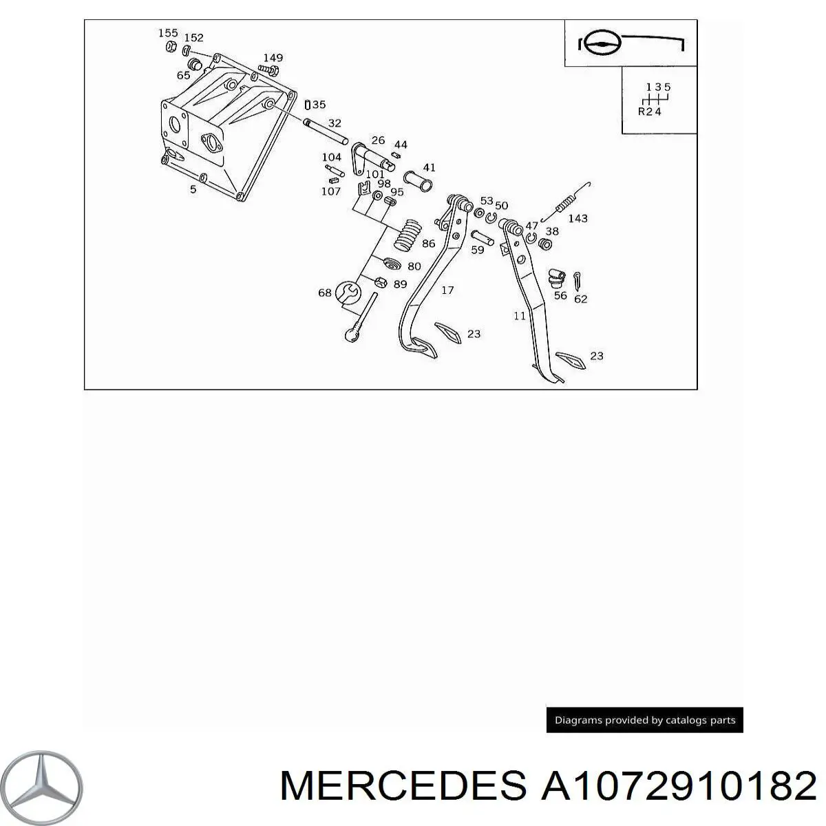 A1072910182 Mercedes накладка педалі зчеплення