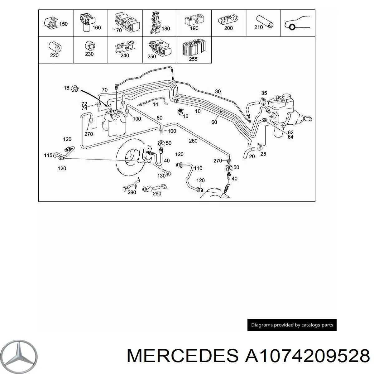  Mercedes A1074209528 ціна, від 20.40 USD