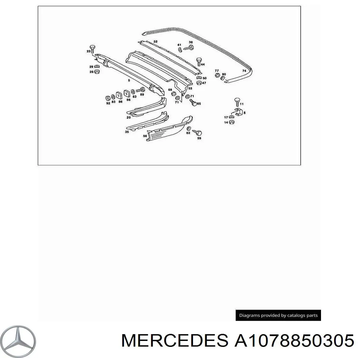 A1078850305 Mercedes Ікло заднього бампера ліве