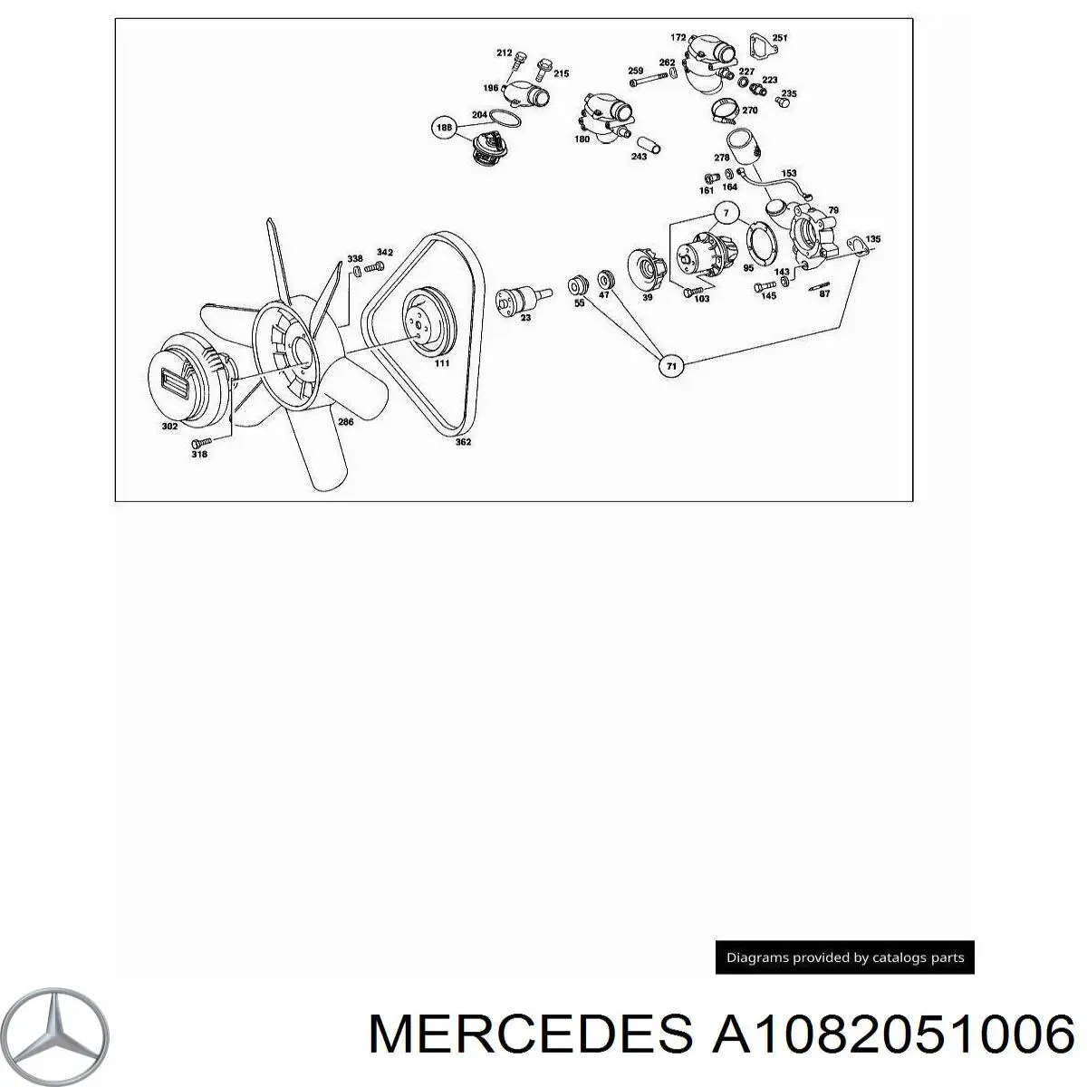 1082051006 Mercedes вентилятор/крильчатка радіатора охолодження