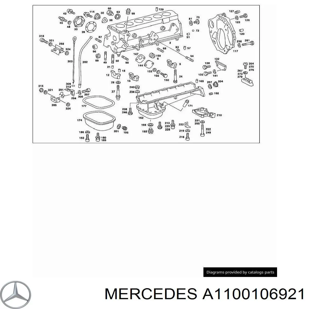 Комплект прокладок двигуна, верхній Mercedes A1100106921 ціна, від 126.07 USD