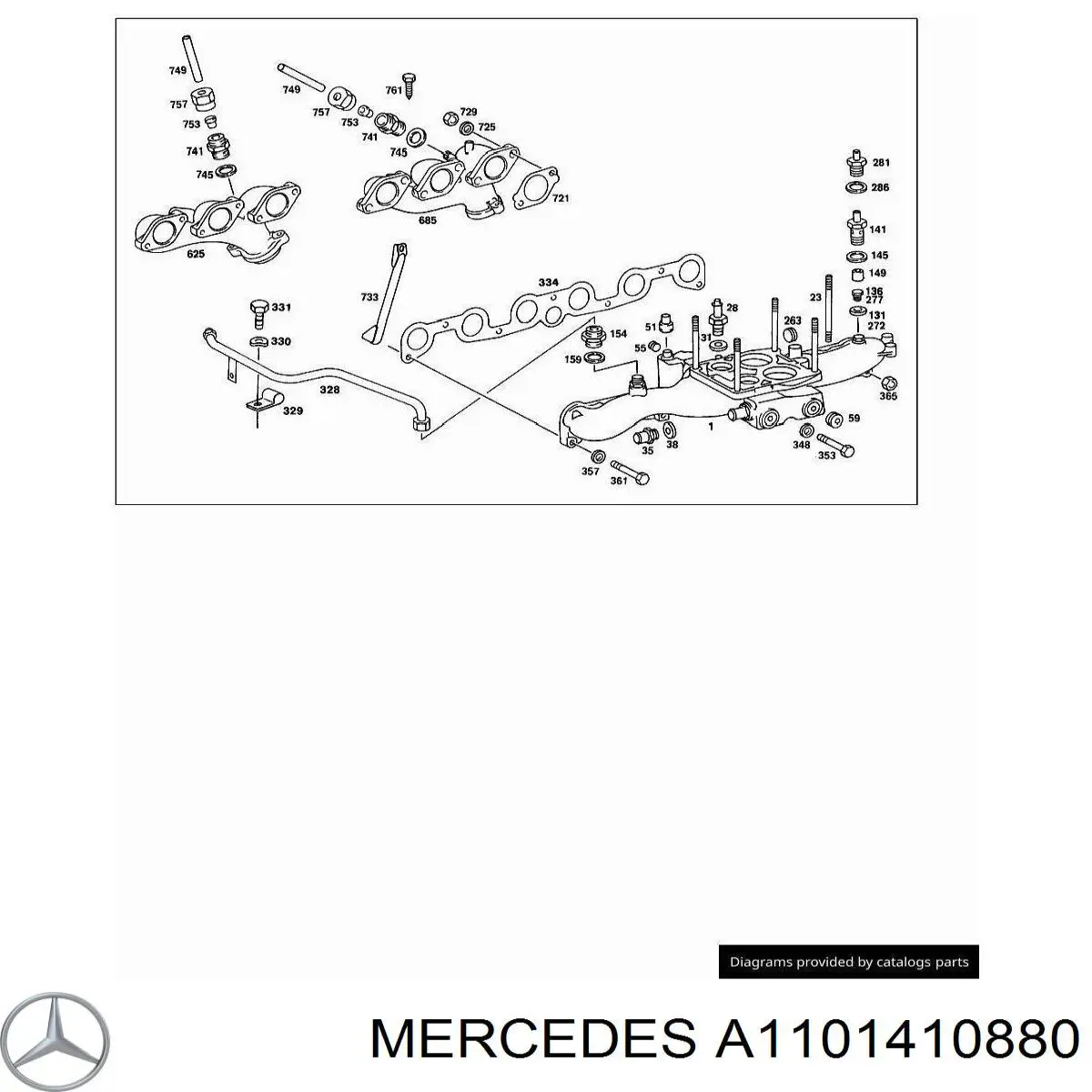 Прокладка впускного колектора Mercedes A1101410880 ціна, від 5.01 USD