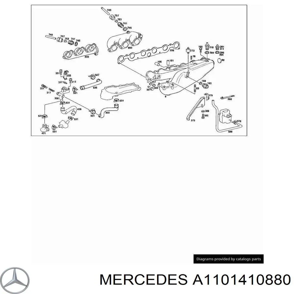 Прокладка впускного колектора A1101410880 Mercedes