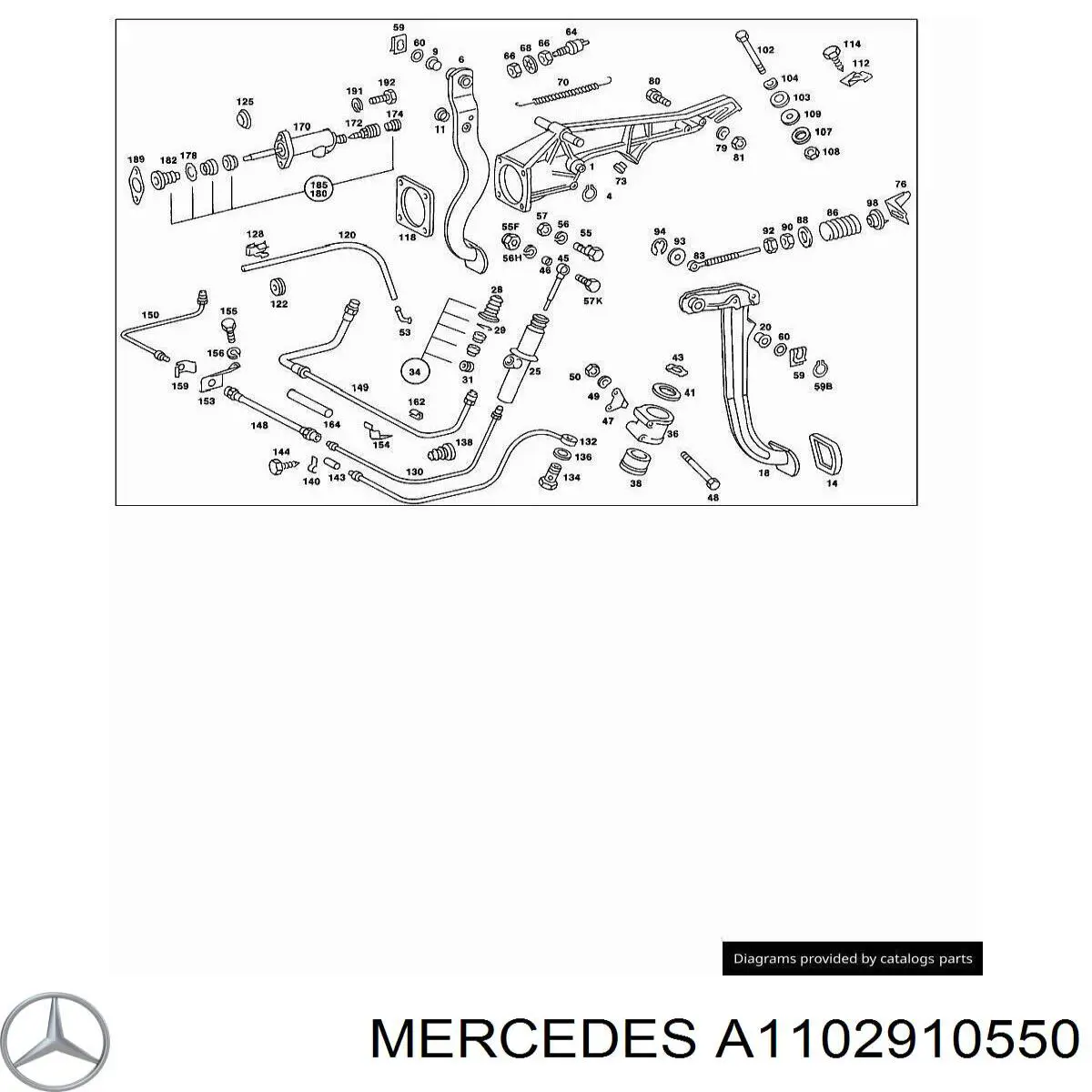 Втулка осі педалі зчеплення на Mercedes C (W202)