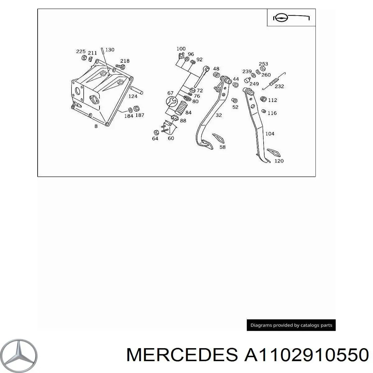 Купити A1102910550 Mercedes Втулка осі педалі зчеплення