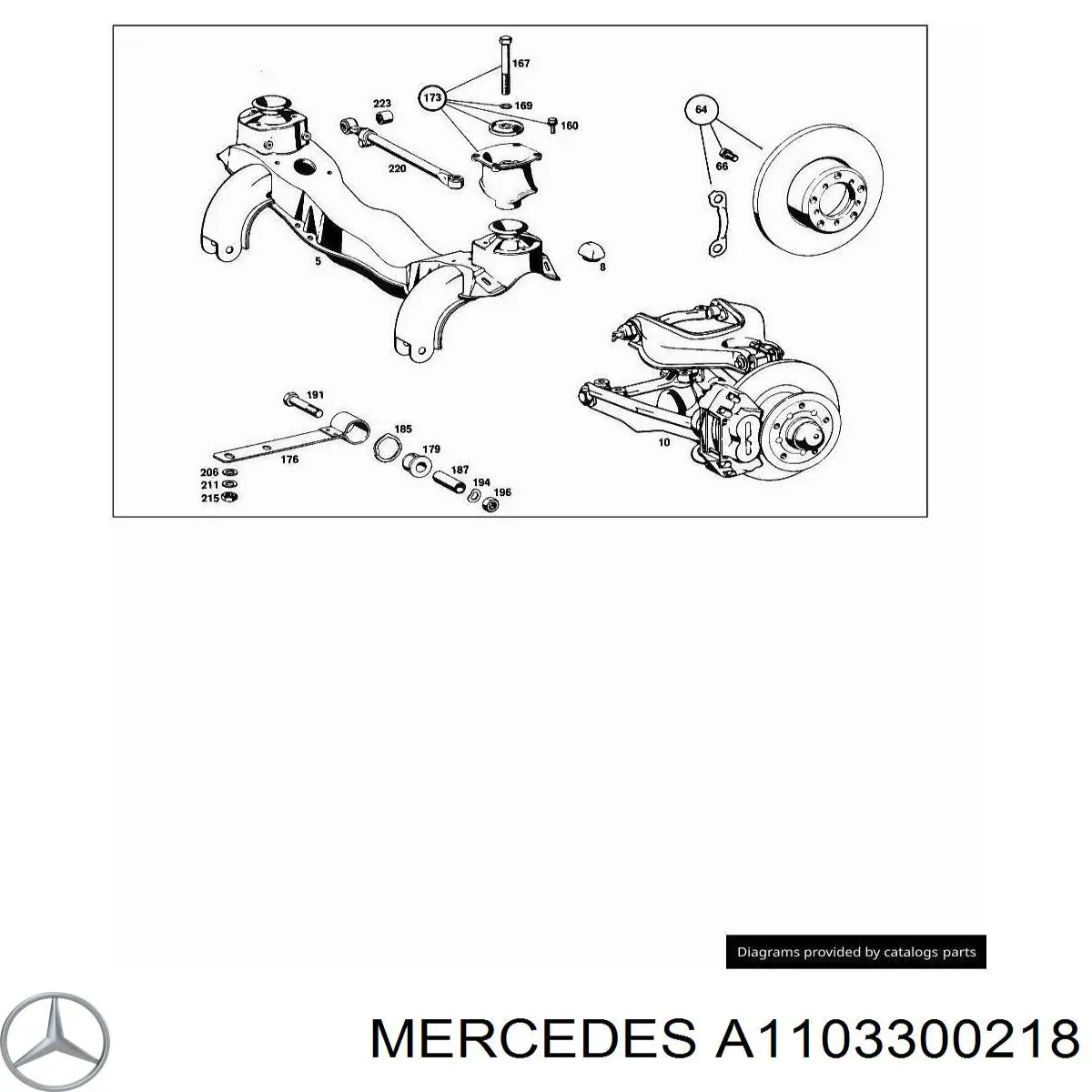 Ремкомплект шкворня поворотного кулака Mercedes A1103300218 ціна, від 60.46 USD