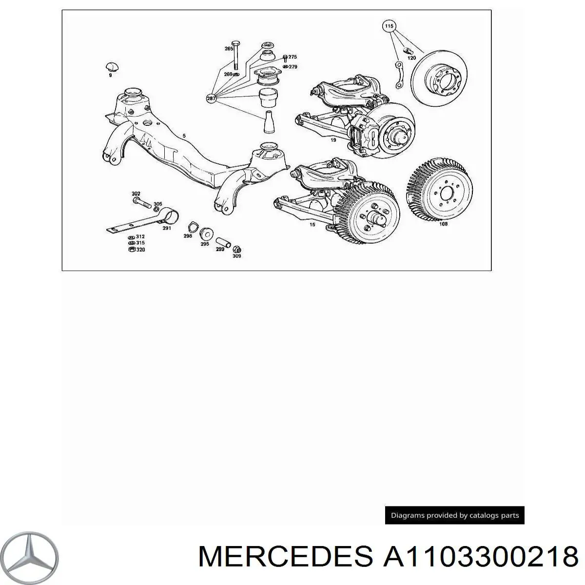 Купити A1103300218 Mercedes Ремкомплект шкворня поворотного кулака